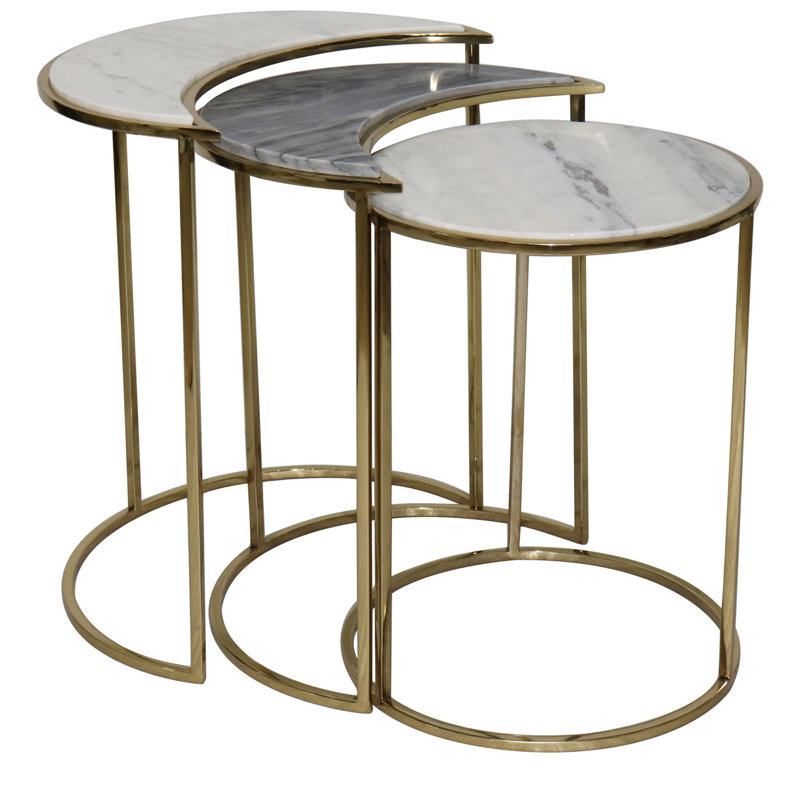 Everly Quinn Marble Top Nesting Tables | Wayfair